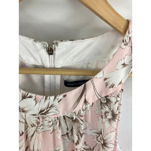 Tommy Hilfiger Floral Print Sleeveless High Neck Knee Length Dress Size 10 - Picture 4 of 6